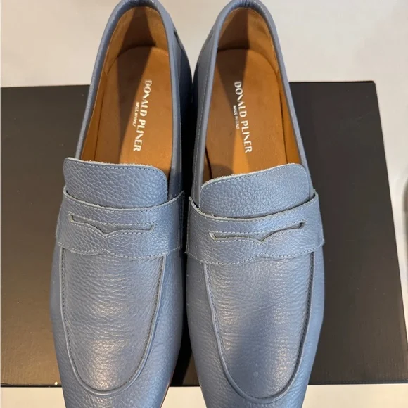Donald J. Pliner Slate Blue Leather Loafers - Picture 12 of 16